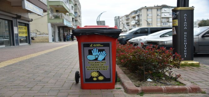 Aliağa Belediyesi Kullanılmış Eldiven ve Maskeleri Topluyor