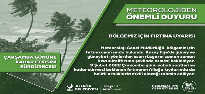 Meteorolojiden Bölgemiz İçin Fırtına Uyarısı