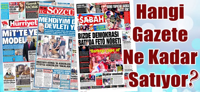 Hangi Gazete Ne Kadar Satıyor? 18 - 24 Temmuz 2016