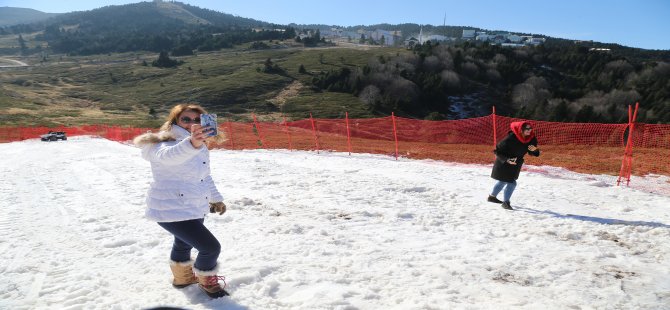 Uludağ’a Önce Suni Kar Düştü