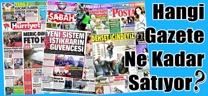 Hangi Gazete Ne Kadar Satıyor? 13 - 19 Şubat 2017