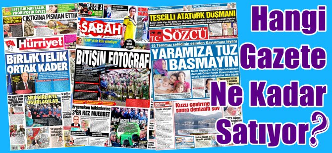 Hangi Gazete Ne Kadar Satıyor? 24 - 30 Nisan 2017