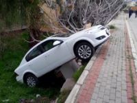 Otomobil Bahçeye Düştü
